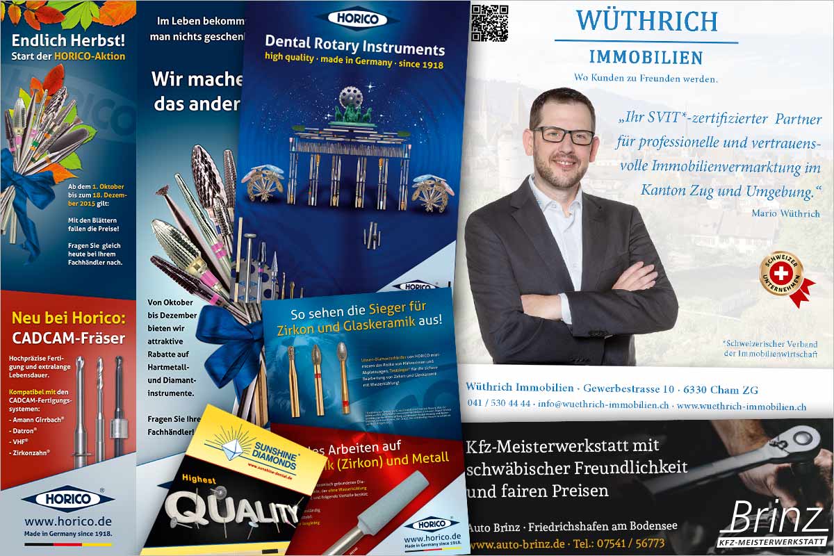 Print-Anzeigen + Werbeanzeigen der Werbeagentur und Kreativagentur für den Kanton Graubünden
